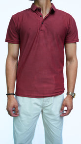 Men's mahroon Textured Imported polo shirt